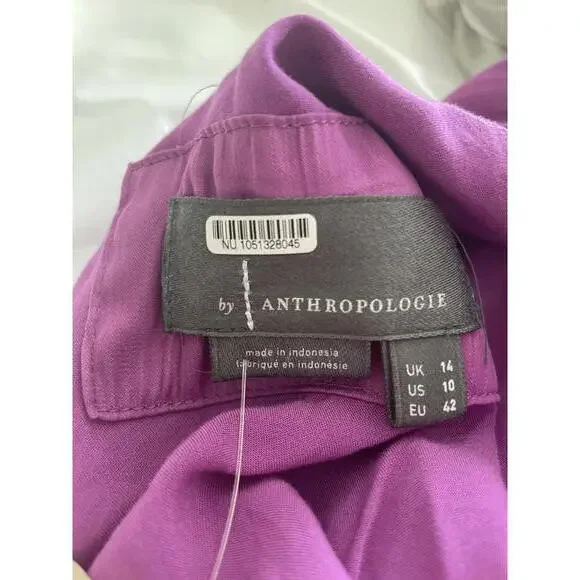 Anthropologie - Chic V-neck Short Purple Mini Dress with Flowy Sleeve, size 10 - Picture 12 of 12